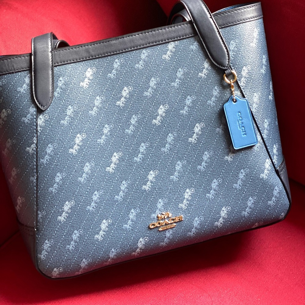 Tote With Horse And Carriage Dot Print